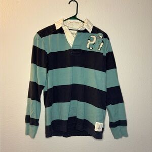 Aeropostale Blue and White Casual Button Down Shirt